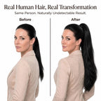SISIYUYU Human Hair Ponytail Extension, 18 Inch, 120g, Black, Wrap Around Quick Volume - image 2