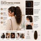SISIYUYU Human Hair Ponytail Extension, 12 Inch, 70g, Matte Natural Voluminous Pony Tail Hairpiece, Claw Clip Quick Volume - image 5