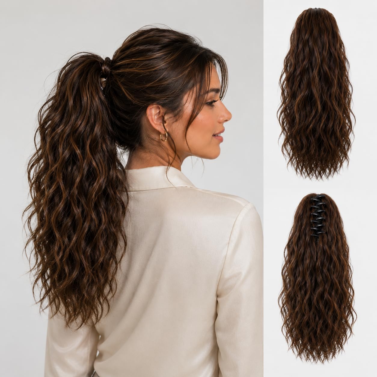SISIYUYU 70g Claw Clip Human Hair Ponytail Extension