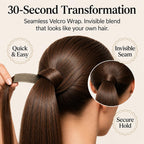 SISIYUYU Human Hair Ponytail Extension, 22 Inch, 130g, Light Neutral Brown, Wrap Around Quick Volume - image 6