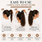 SISIYUYU Human Hair Ponytail Extension, 12 Inch, 70g, Matte Natural Voluminous Pony Tail Hairpiece, Claw Clip Quick Volume - image 4