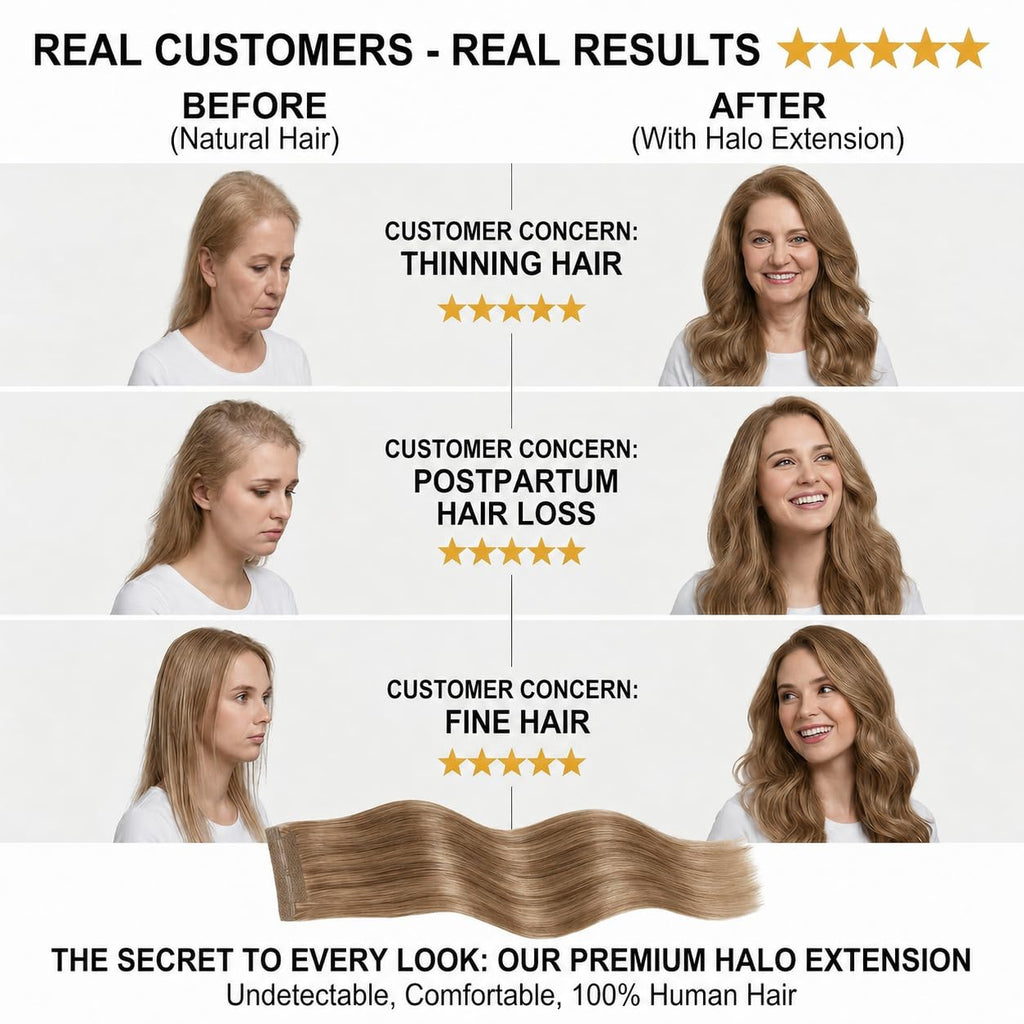 SISIYUYU Halo Hair Extensions Real Remy Human Hair, 12 Inch, 70g, Dimensional Rooted Sunkissed Brown, Invisible Wire for Thin Hair & Natural Volume - image 5