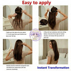 SISIYUYU Halo Hair Extensions Real Remy Human Hair, 12 Inch, 95g, Dark Brown, Invisible Wire for Thin Hair & Natural Volume - image 6