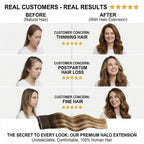 SISIYUYU Halo Hair Extensions Real Remy Human Hair, 12 Inch, 95g, Chocolate Brown Caramel Balayage, Invisible Wire for Thin Hair & Natural Volume - image 3