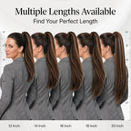 SISIYUYU Human Hair Ponytail Extension, 20 Inch, 120g, Balayage Dark Brown to Chestnut Brown, Wrap Around Quick Volume - image 5