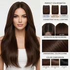 SISIYUYU Halo Hair Extensions Real Remy Human Hair, 12 Inch, 70g, Chocolate Brown, Invisible Wire for Thin Hair & Natural Volume - image 6