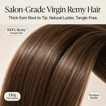SISIYUYU Human Hair Ponytail Extension, 22 Inch, 130g, Light Neutral Brown, Wrap Around Quick Volume - image 4