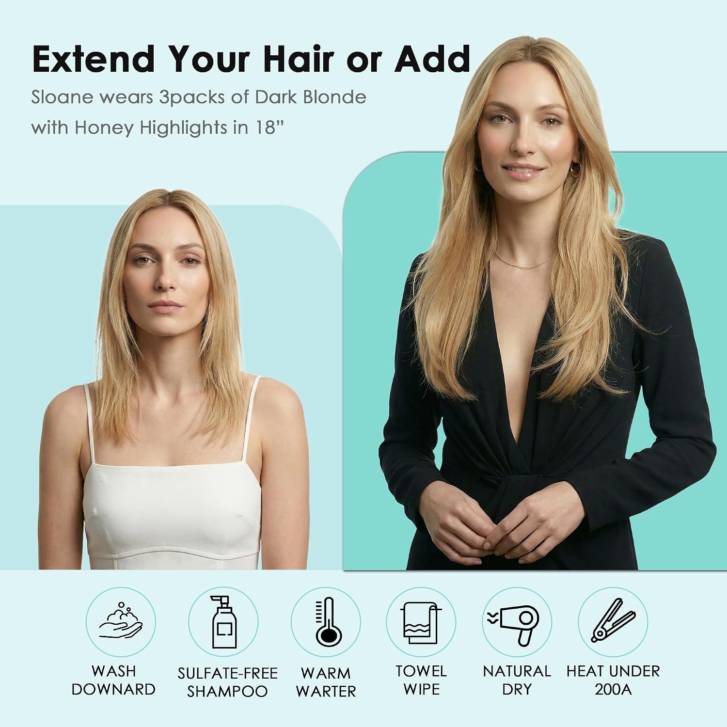 SISIYUYU Invisible Tape-In Hair Extensions Human Hair, 12 Inch, 40g 20pcs, #18/613 Dark Blonde with Honey Highlights, Seamless Skin Weft for Fine Thin Hair - image 7