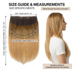 SISIYUYU Halo Hair Extensions Real Remy Human Hair, 14 Inch, 70g, Bronde Balayage, Invisible Wire for Thin Hair & Natural Volume - image 6