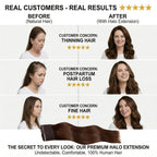 SISIYUYU Halo Hair Extensions Real Remy Human Hair, 12 Inch, 95g, Dark Brown, Invisible Wire for Thin Hair & Natural Volume - image 3