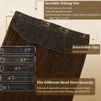 SISIYUYU Halo Hair Extensions Real Remy Human Hair, 12 Inch, 70g, Neutral Chestnut Brown, Invisible Wire for Thin Hair & Natural Volume - image 4