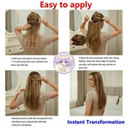 SISIYUYU Halo Hair Extensions Real Remy Human Hair, 12 Inch, 95g, Chocolate Brown Caramel Balayage, Invisible Wire for Thin Hair & Natural Volume - image 6