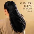 SISIYUYU Human Hair Ponytail Extension, 18 Inch, 120g, Black, Wrap Around Quick Volume - image 4