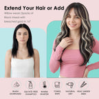 SISIYUYU Invisible Tape-In Hair Extensions Human Hair, 12 Inch, 40g 20pcs, #1B/60, Seamless Skin Weft for Fine Thin Hair - image 7