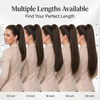 SISIYUYU Human Hair Ponytail Extension, 16 Inch, 90g, Light Neutral Brown, Wrap Around Quick Volume - image 5