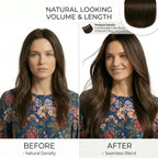 SISIYUYU Halo Hair Extensions Real Remy Human Hair, 12 Inch, 95g, Dark Brown, Invisible Wire for Thin Hair & Natural Volume - image 2