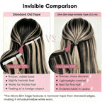 SISIYUYU Invisible Tape-In Hair Extensions Human Hair, 12 Inch, 40g 20pcs, #1B/60, Seamless Skin Weft for Fine Thin Hair - image 2