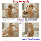SISIYUYU Halo Hair Extensions Real Remy Human Hair, 12 Inch, 95g, Dark Blonde with Honey Highlights, Invisible Wire for Thin Hair & Natural Volume - image 7