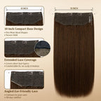 SISIYUYU Halo Hair Extensions Real Remy Human Hair, 12 Inch, 70g, Neutral Chestnut Brown, Invisible Wire for Thin Hair & Natural Volume - image 3