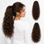 SISIYUYU Human Hair Ponytail Extension, 14 Inch, 70g, Matte Natural Voluminous Pony Tail Hairpiece, Claw Clip Quick Volume