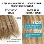 SISIYUYU Halo Hair Extensions Real Remy Human Hair, 12 Inch, 95g, Dark Blonde with Honey Highlights, Invisible Wire for Thin Hair & Natural Volume - image 5