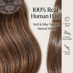 SISIYUYU Human Hair Ponytail Extension, 20 Inch, 120g, Balayage Dark Brown to Chestnut Brown, Wrap Around Quick Volume - image 4