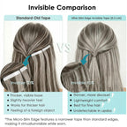 SISIYUYU Invisible Tape-In Hair Extensions Human Hair, 14 Inch, 40g 20pcs, Salt and Black Pepper, Seamless Skin Weft for Fine Thin Hair - image 2