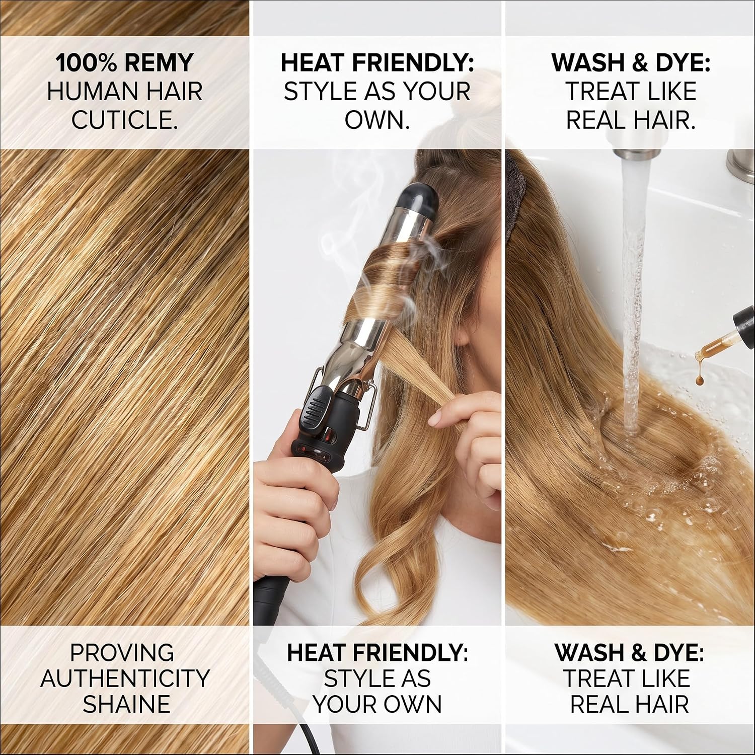 SISIYUYU Halo Hair Extensions Real Remy Human Hair, 14 Inch, 70g, Bronde Balayage, Invisible Wire for Thin Hair & Natural Volume - image 8