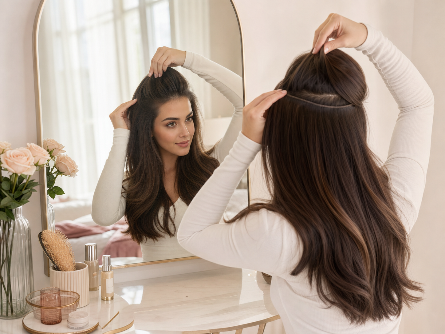 SISIYUYU Lightweight Halo Human Hair Extensions