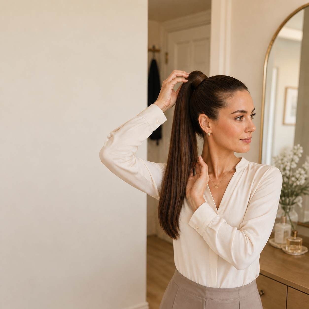 SISIYUYU Wrap Around Human Hair Ponytail clean managed lifestyle main