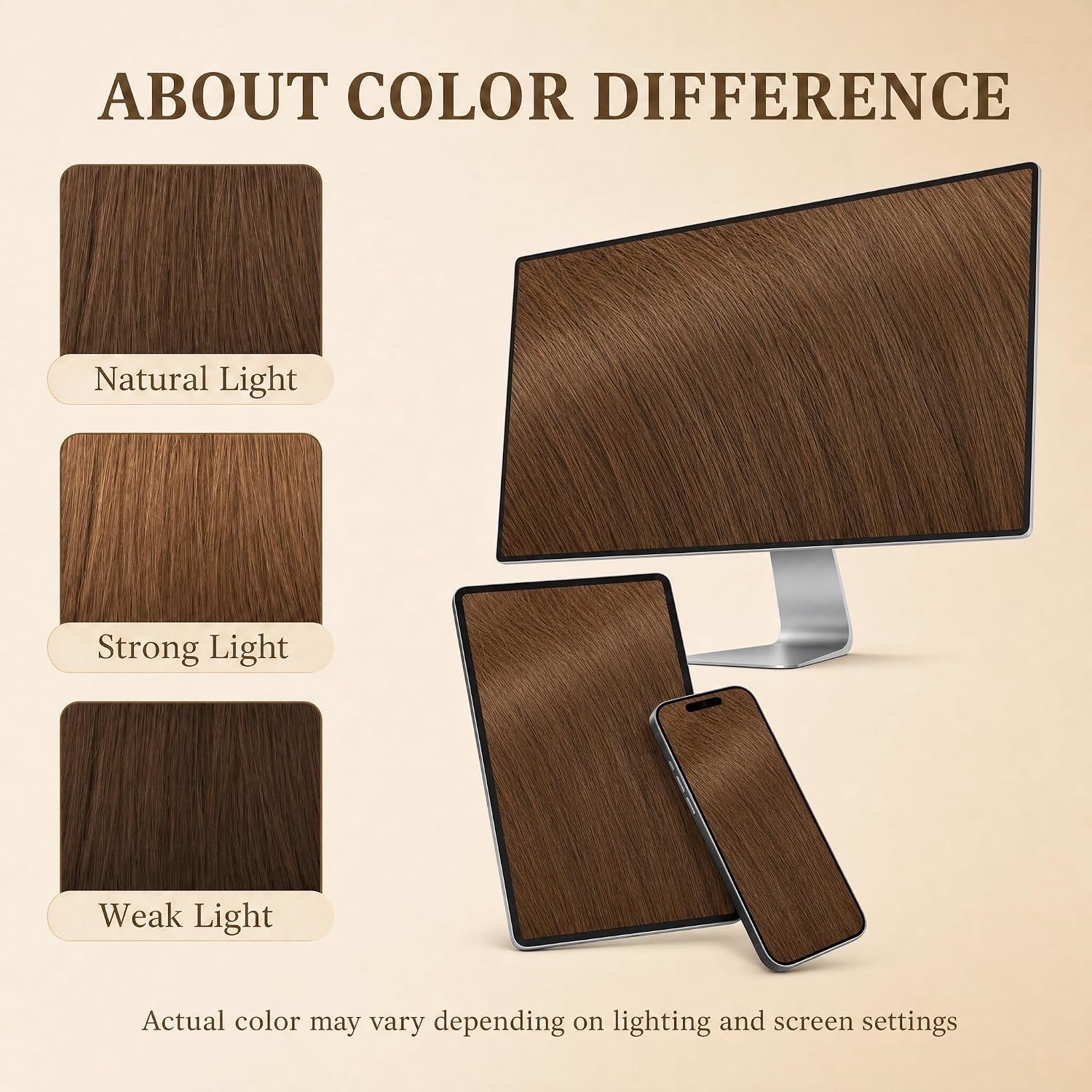 Comparing Halo hair extension shades in daylight