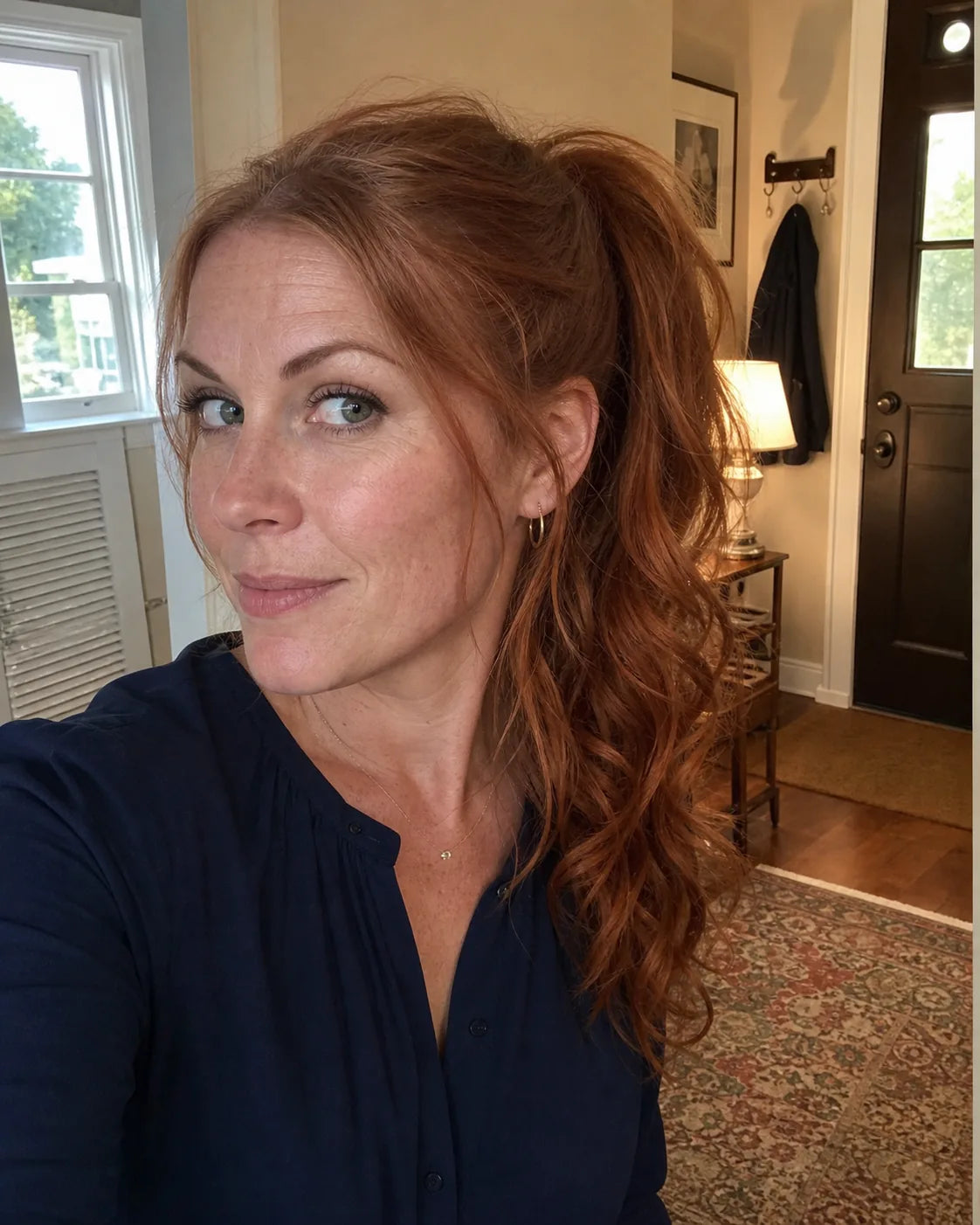 Copper ponytail polish, Ponytail hair inspiration