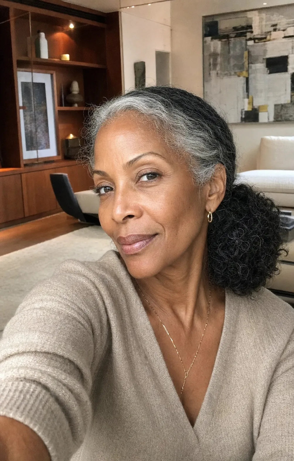 Silver-textured low ponytail, Ponytail hair inspiration