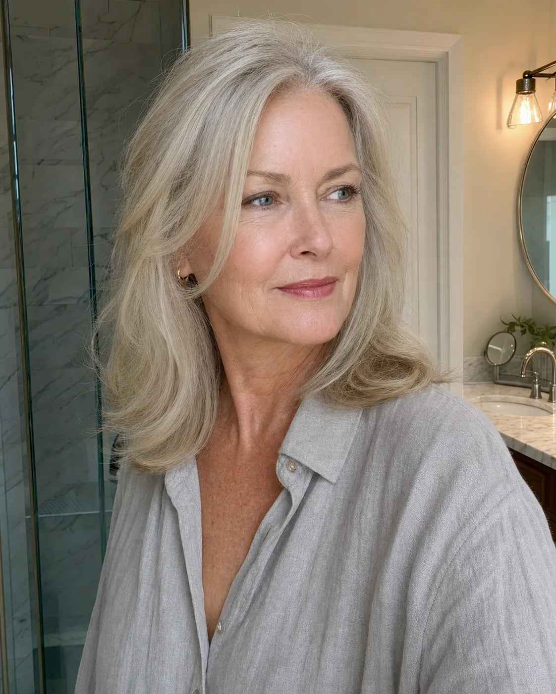 Silver-blonde fine-hair volume, Tape-In hair inspiration